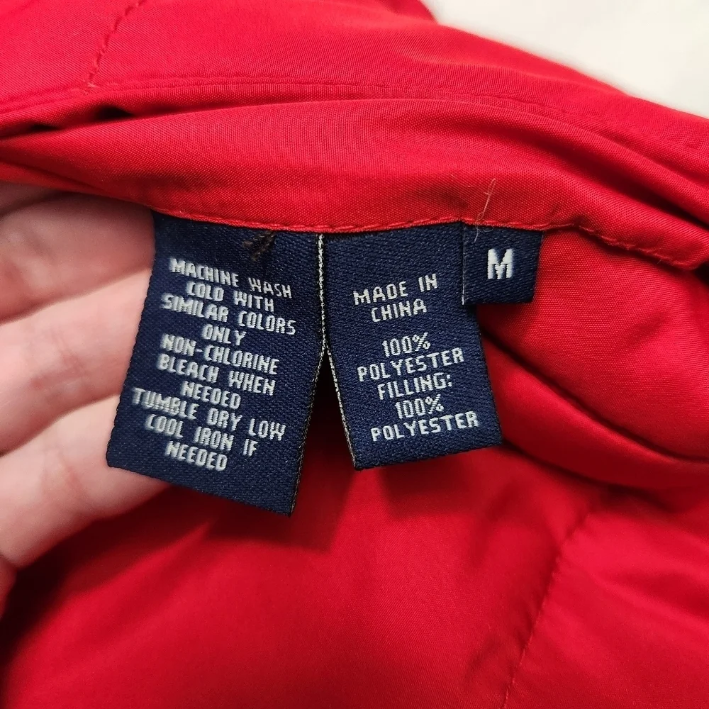 3/$25 CHAPS reversable red black Puffer Vest womens Medium